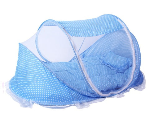 Portable Baby Folding Mosquito Net blue