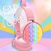 Cute Cat Push Pop Headphones For Kids